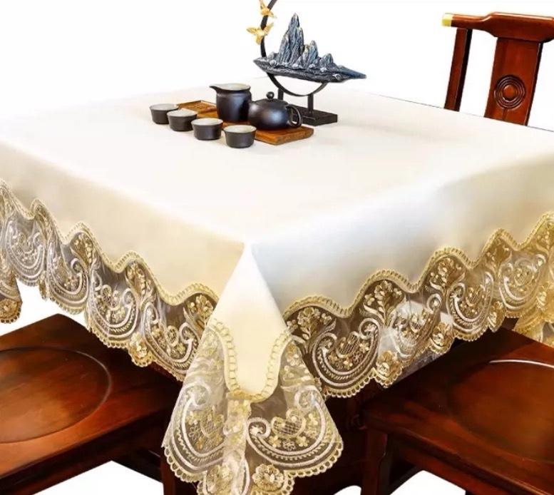 New Blecloth Waterproof And Oil-Proof Leave-In Household Dining Table Tablecloth European Lace Coffee Table Tablecloth