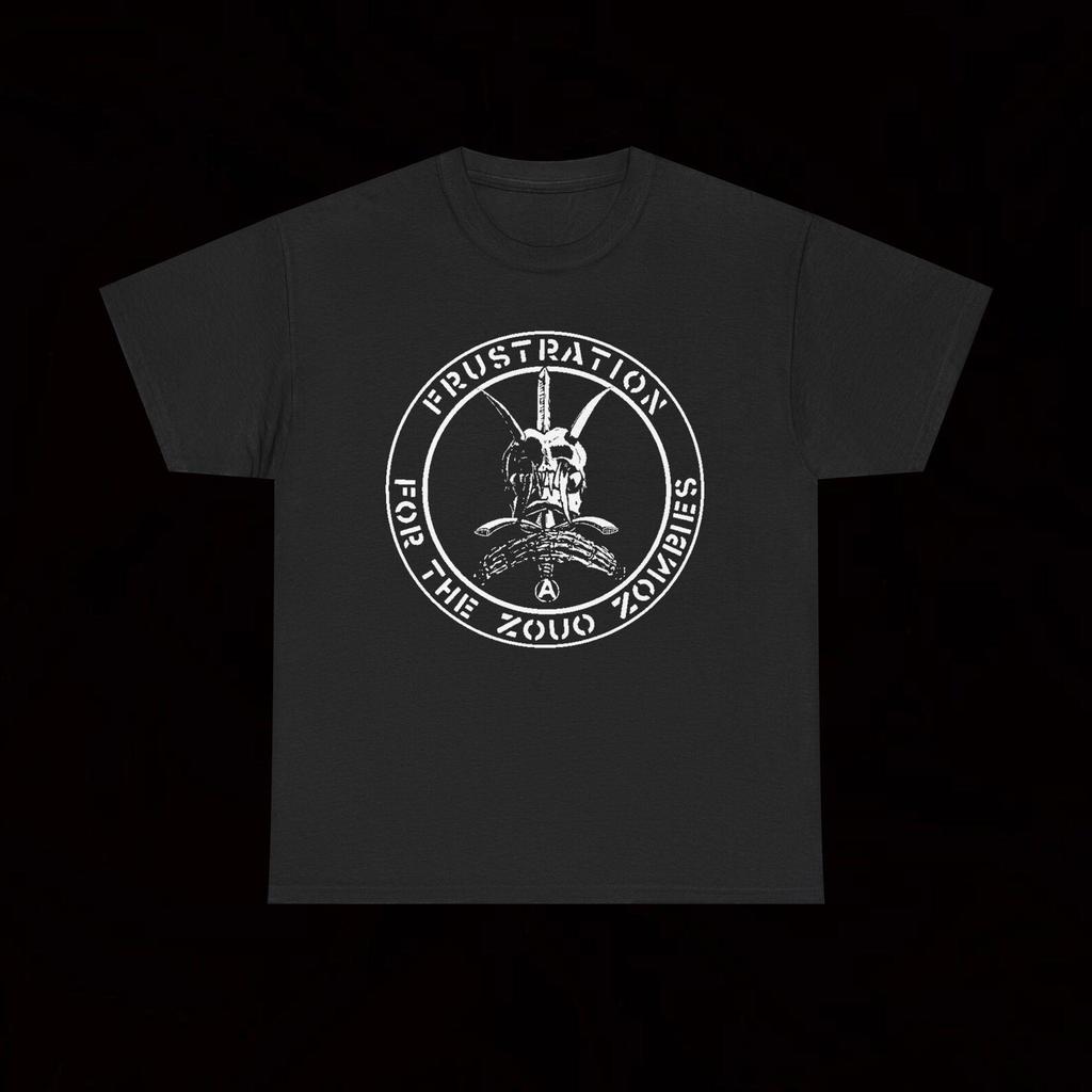Zouo Frustration T-Shirt Hardcore Vintage Crust Punk Gudon The Clay Execute Sexuals Gastunk Systematic Death D-Clone Nightfeeder Destruct