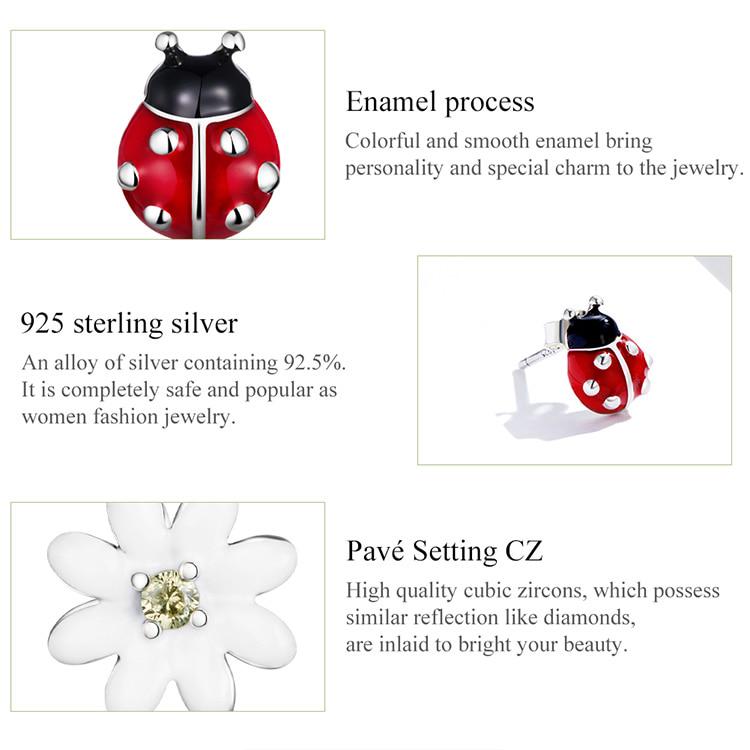 BAMOER 925 Sterling Silver Jewelry Garden Elves Long Stud Earrings for Women Fine Jewelry