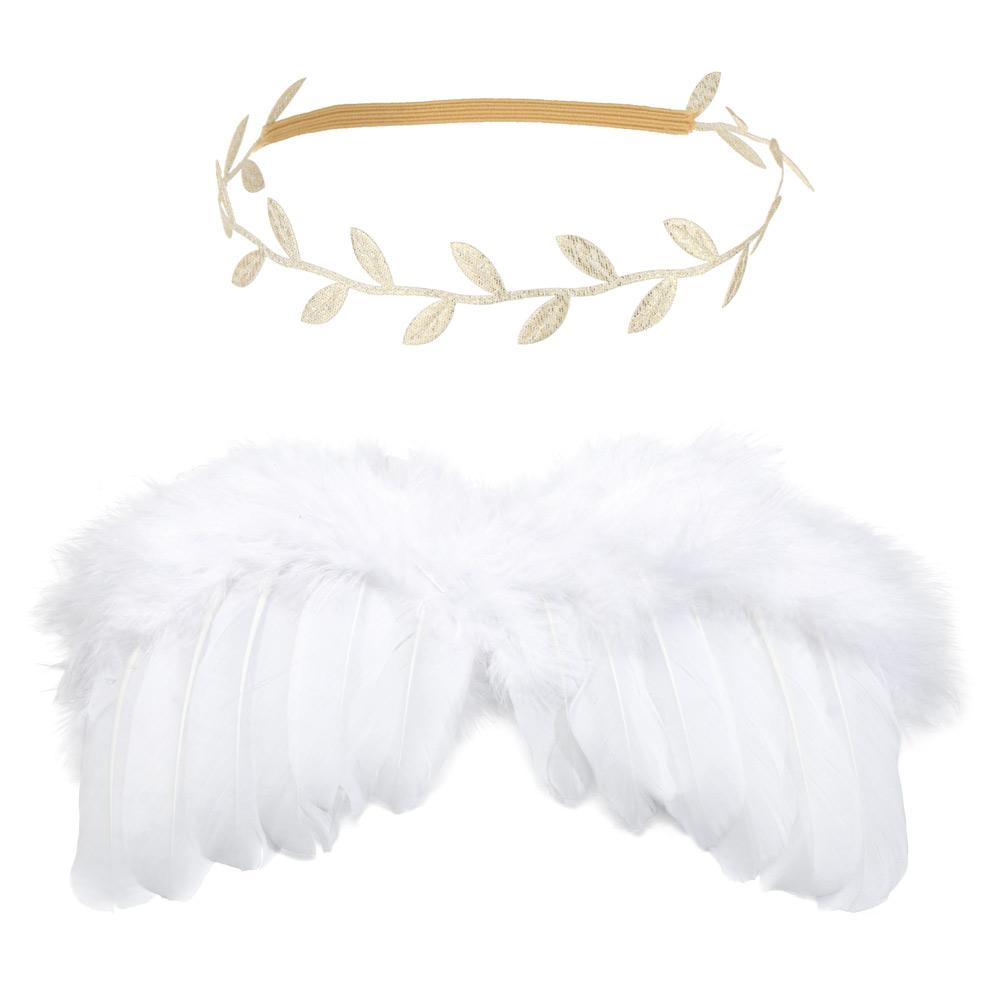 New Kids Dress Girls Headwear Baby Clothing Angel Wing Baby Photo Props Costumes For Infants Newborn Photography Accessories
