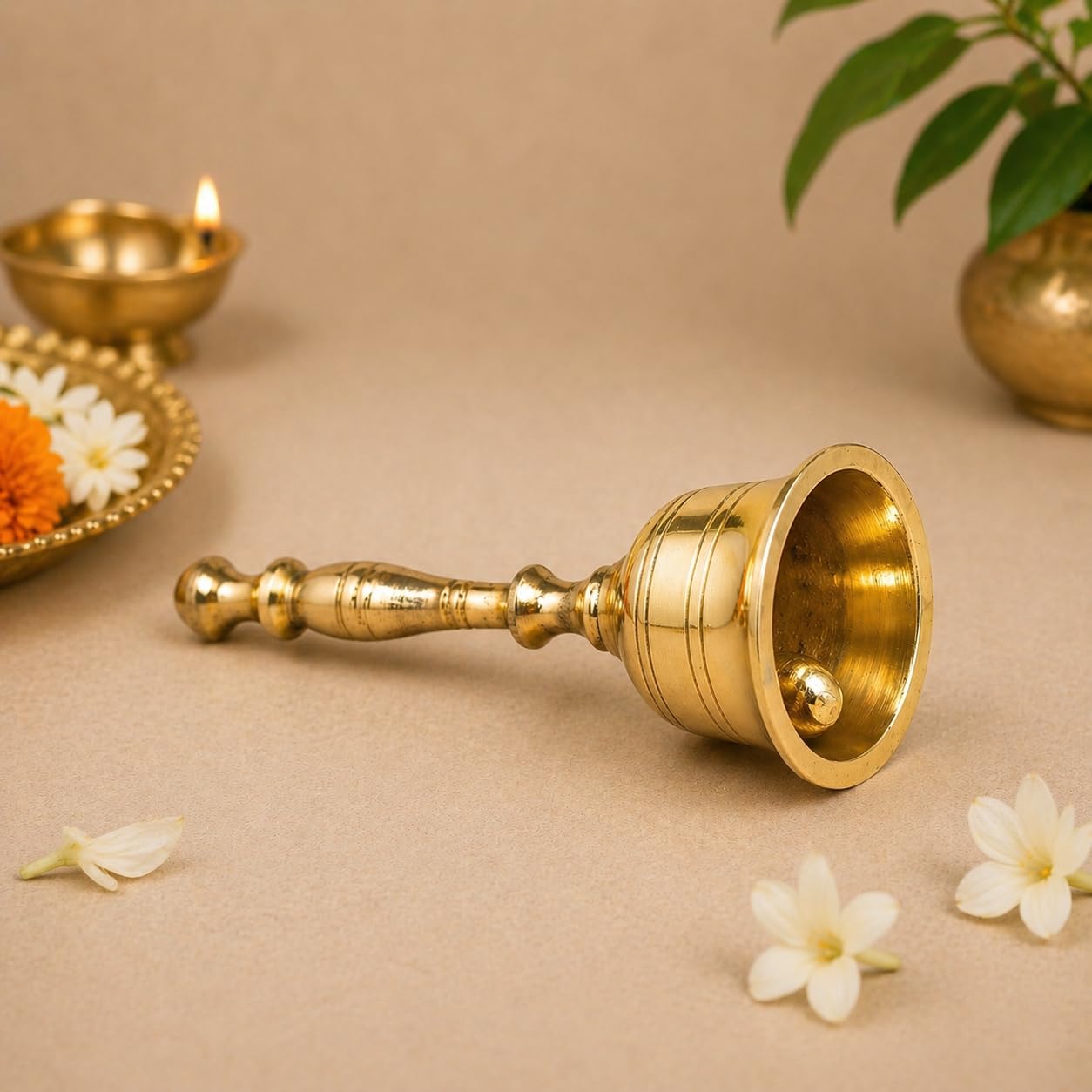 Brass Hand Bell for Pooja Ghanti for Mandir