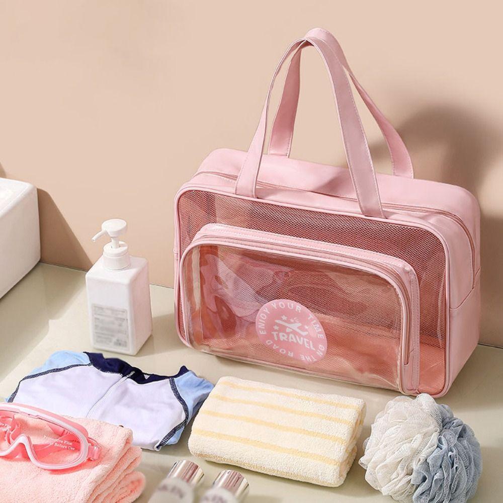 Large Capacity Makeup Bag PVC Swimming Bag Fashion Toiletry Bags Beach Accessories