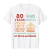 Regali Vintage per l'80° Compleanno 80 Anni 960 Mesi T-Shirt Camicia Cotone Uomo Magliette Uniche All'Ingrosso