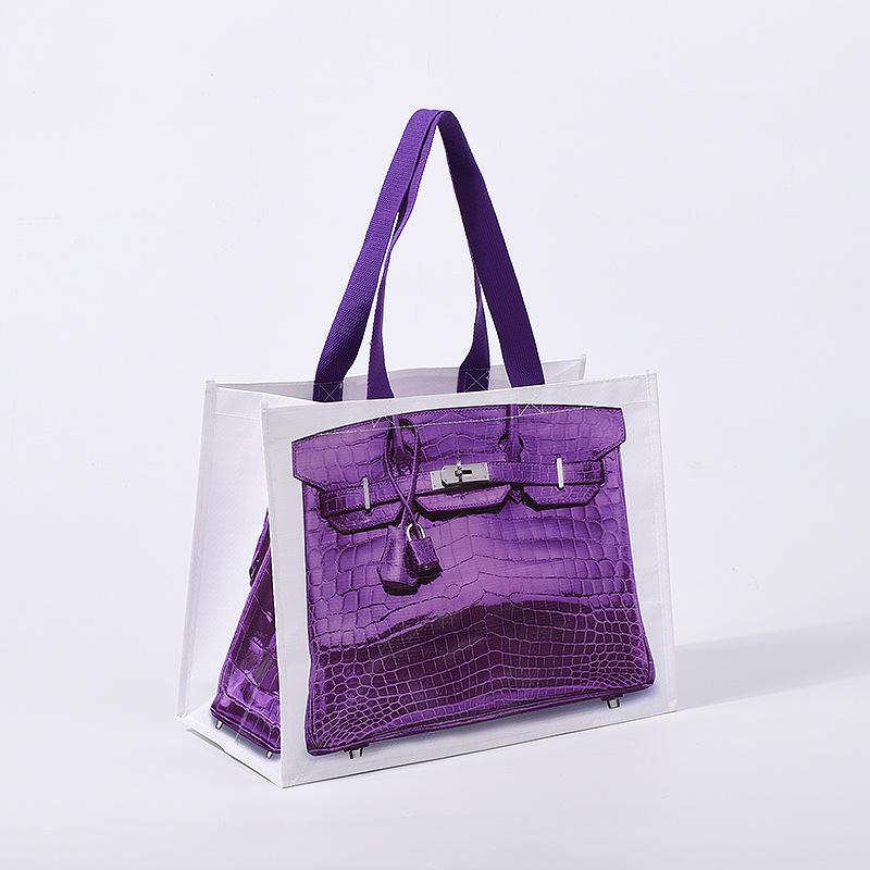 

Leisure and Fitness Supermarket Shopping Peripheral Advertising Bag Laminated Color Printing Woven Bag Purple; 41*31*21cm