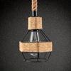 Industrial Style Hemp Rope Pendant Lights Iron Woven Hemp Rope Chandelier  Restaurant Lighting