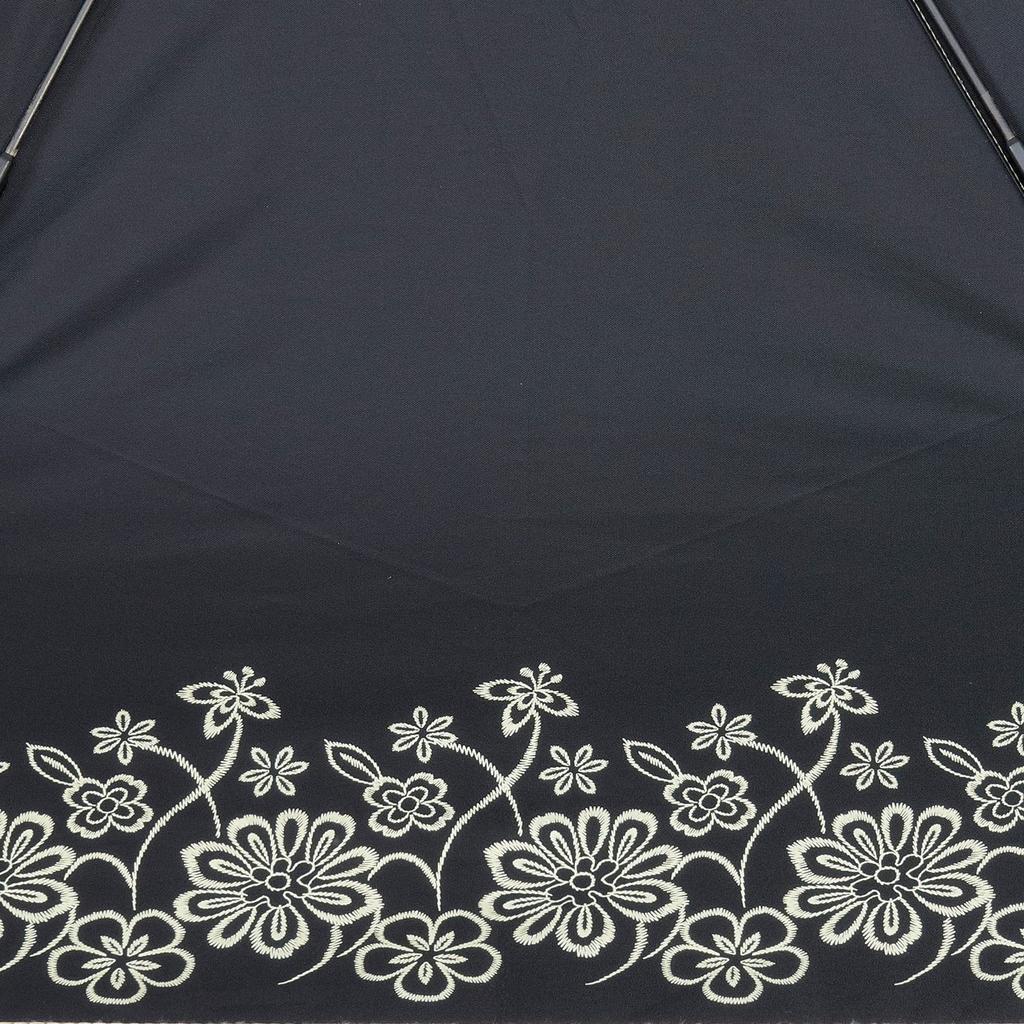 Sun and Rain Folding 50cm X 6 UV Heat and Light Mini Umbrella Embroidered Floral Pattern Parasol, Umbrella, Ribs, Protection, Blocking, Tri-Fold