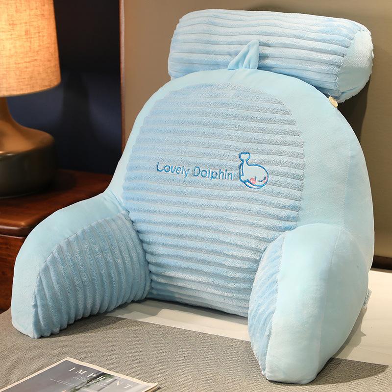 Dormitory Office Bedside Backrest Cushion - Cartoon Cute Large Pillow Waist Support for Bed Reading Playing Sofa-Like Comfort Bolster