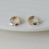 925 Sterling Silver Plating 18K Gold Cute Zircon Heart Stud Earrings for Women Fashionable Simple Exquisite Jewelry