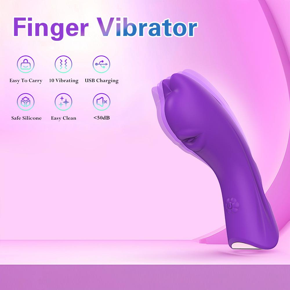 Finger Vibrator Dildo Sex Toy For Women G Spot Clitoris Nipple Stimulator Vagina Anal Massager Female Masturbator Adult Supplies
