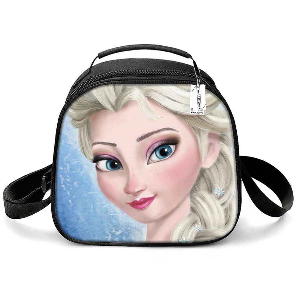 Princess Elsa Cartoon Cute Lightweight Small Meal Bag Elementary School Lunch Box Bento Bag Student Lunch Box
