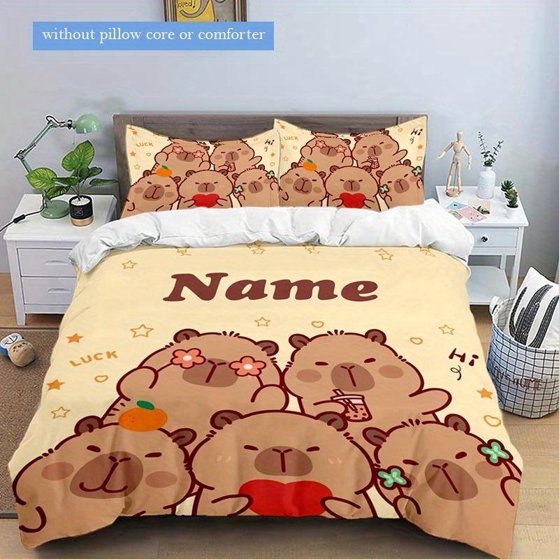 ChristmasCustomization Capybara Duvet Cover Set Bedding Universal Cute Printed Cartoon Quilt Cover Comforter Sets Home