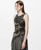 HOLYNUMBER7 Back Slit Waffle Shirring Top_Camo