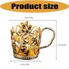 Tea Cup Stand with Side Handle, Metal Cup Rest for Tea Table Service and Office Beverage Counter Routine Daily