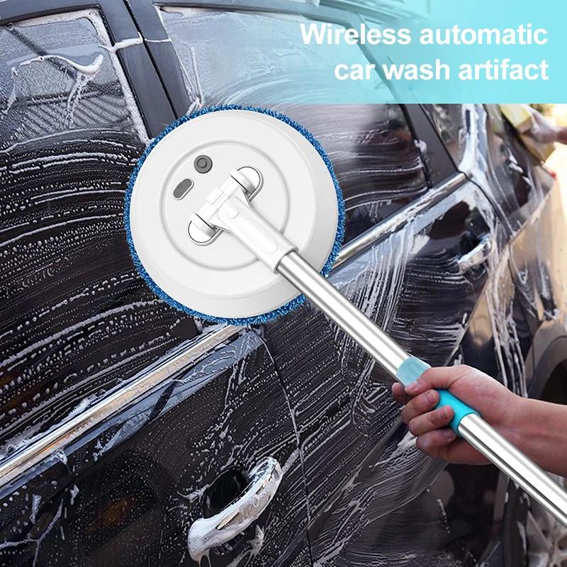 2 in 1 Automatic Wireless Electric Spin Mop Car Glass Ceiling Door Windows Floor Scrubber Machine Wet & Dry Home Cleaner