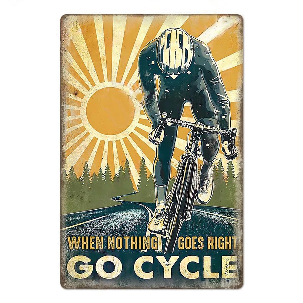 Vintage Bicycle Race Posters Decor Metal Tin Signs Plaque Retro Metal Poster Wall Decorative for Garage Man Cave