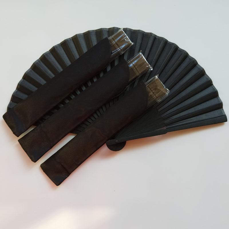 Chinese Style Black Hand Fold Fan Vintage Folding Fans Handmade Crafts Wall Decoration Relax Kit Dance Wedding Party Favor