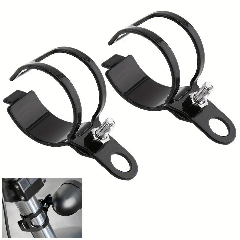 2 Stück Premium ATV Motorrad Blinker Halterungs-Kit Verstellbare Gabelmontage Klemme Halter Blinker Indikatoren Langlebige Konstruktion