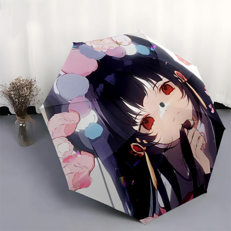 1pc Floral Decorative Automatic Opening Umbrella with 8-Bone Iron Frame - Portable Folding Design for Outdoor Use, Perfect Gift for Fans, Travelers, D