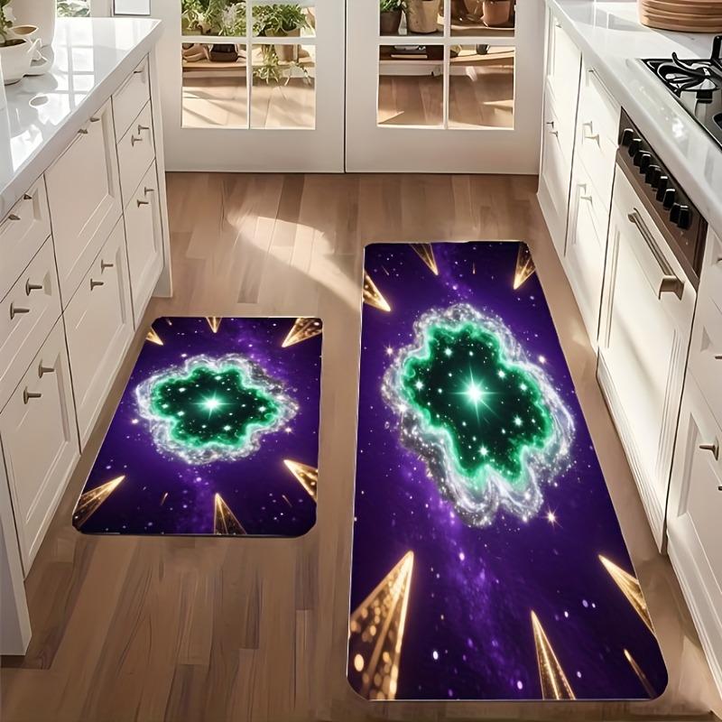1PC Nebula inspired motif  Kitchen Rug Non-Slip Door Mat Pop design Bathroom Rug Bath Mat Carpet for Home Sink Laundry Decor