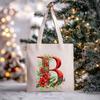 Christmas letter flower print niche trend tote bag shoulder bag