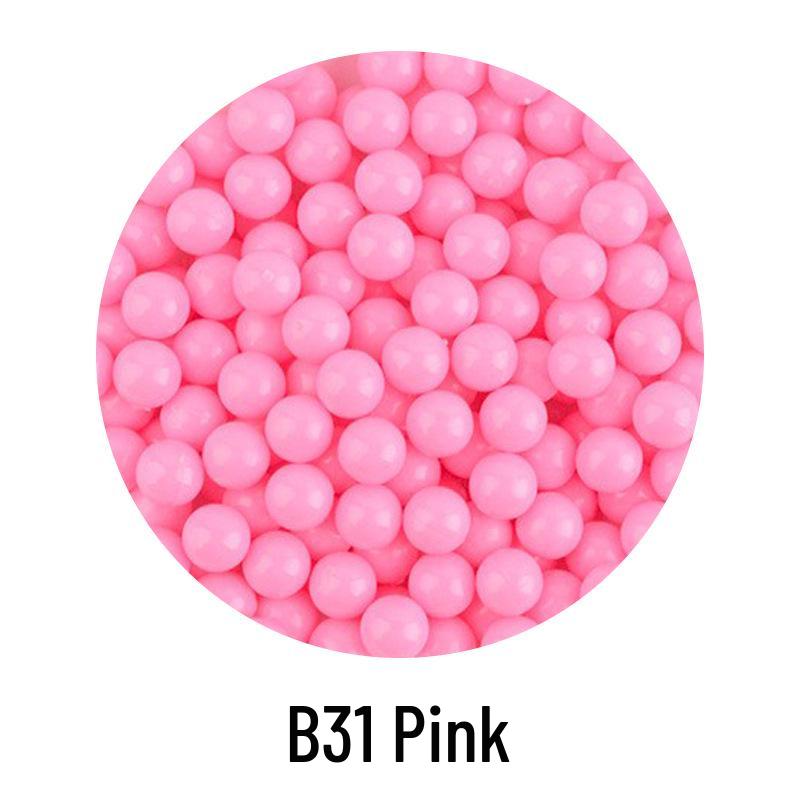 Şeker Rengi Plastik Boncuklar: Çocuk DIY Takıları, El Sanatları ve Oyuncak Tabanca Mermileri İçin Deliksiz Yuvarlak Zıplayan Toplar.