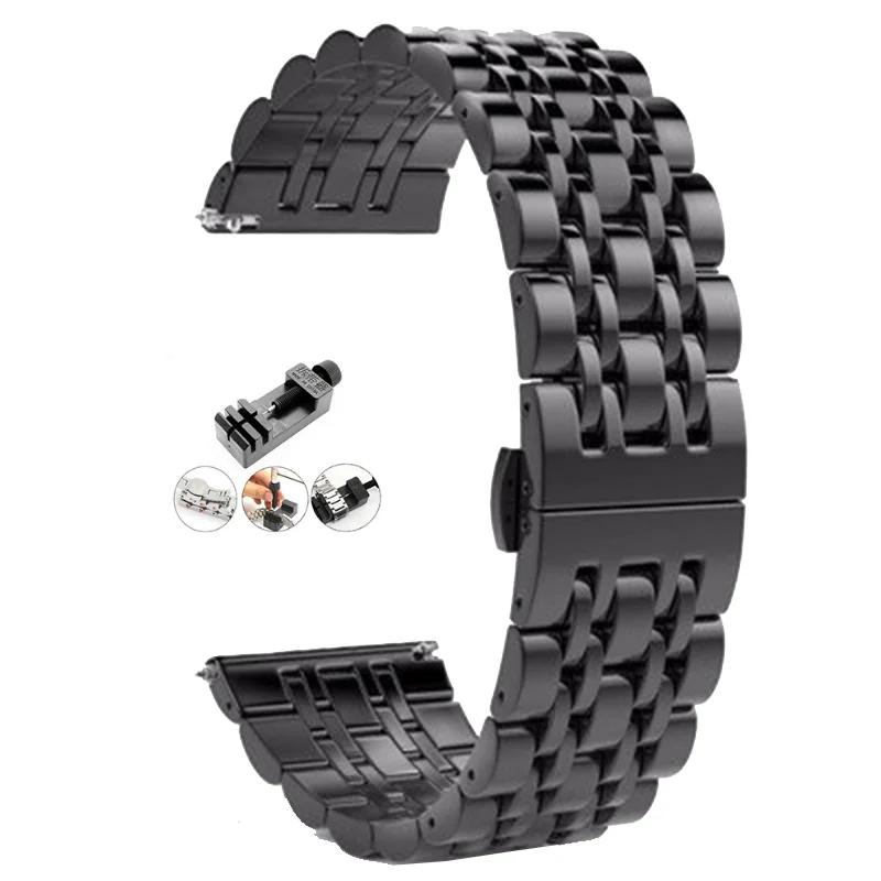 Stainless Steel band For Samsung Galaxy watch 6/5/4/Classic metal link bracelet amazfit GTS-GTR-4-3-mini-bip 3 20mm 22mm strap