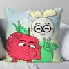Anime Komedie Voedsel A-Appel En Ui Kussensloop Vierkante Kussen Slaapkamer Bank Vrije Tijd Comfort Auto Woonkamer Huisdecoratie 40X40