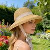 Hepburn Style Straw Sun Hat Female, Model Fashion Street Shot Strap-up Curved Brim Straw Straw Hat, Sun Protection Hat