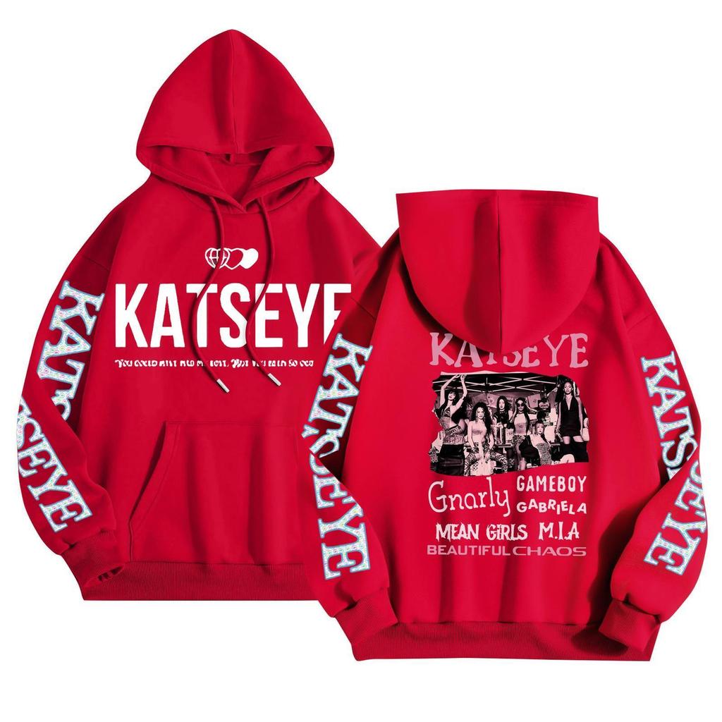 Unisex Mode Leichter Langarm-Pullover mit Taschen Bedruckter Hoodie