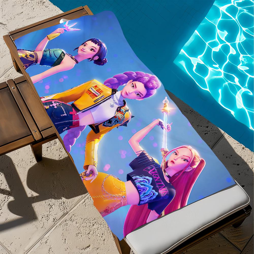 

1pc KPOP Domen hunters Print Beach Towel Rumi Mira Zoey Printed Beach Blanket, Super Absorbent & Quick-drying Swimming Towel 50x100cm
