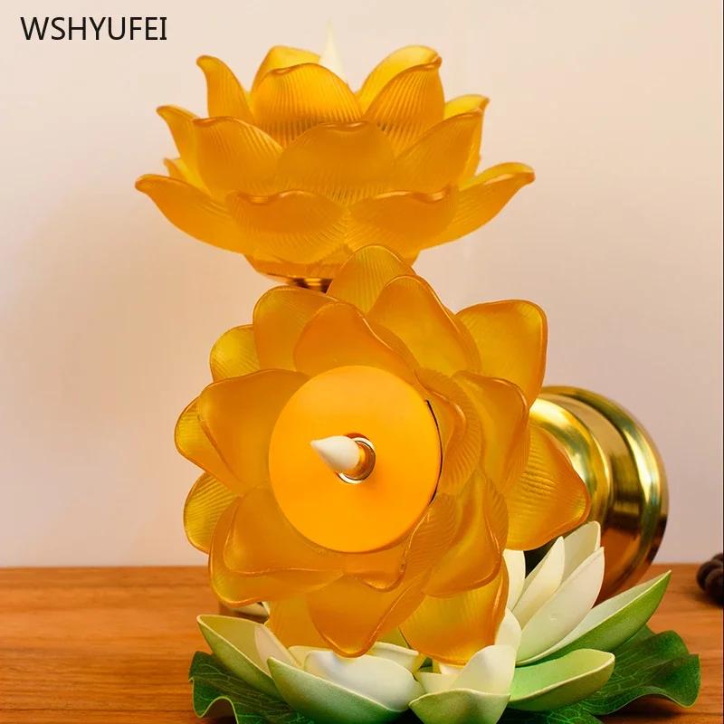 Candlestick Shaped Like A Lotus Flower Ancestral Hall Supplies Pray for Auspiciousness Temple Law Society Sacrifice Home Decor