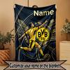 Personalisierte Borussia Dortmund Bvb Decke mit individuellem Namen, Heimdekoration, Schlafzimmer, Sofa, Camping, Couch, Geschenke für Geburtstag Weihnachten