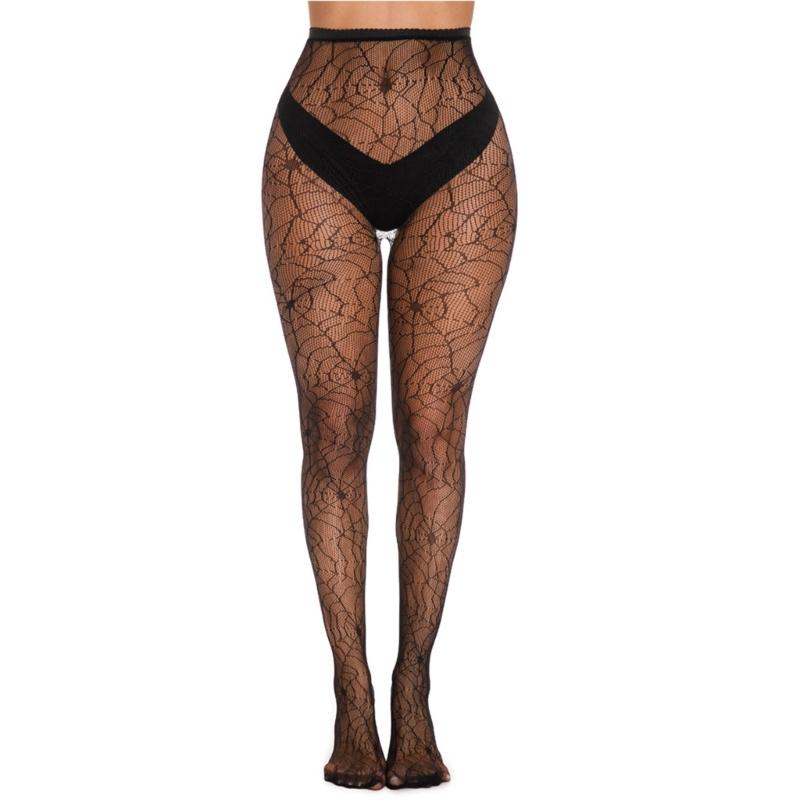 Women Halloween Parties Fishnet Pantyhose Stockings Gothic Vintage Snake Skull Spiderweb Patterned Mesh Tights Clubwear