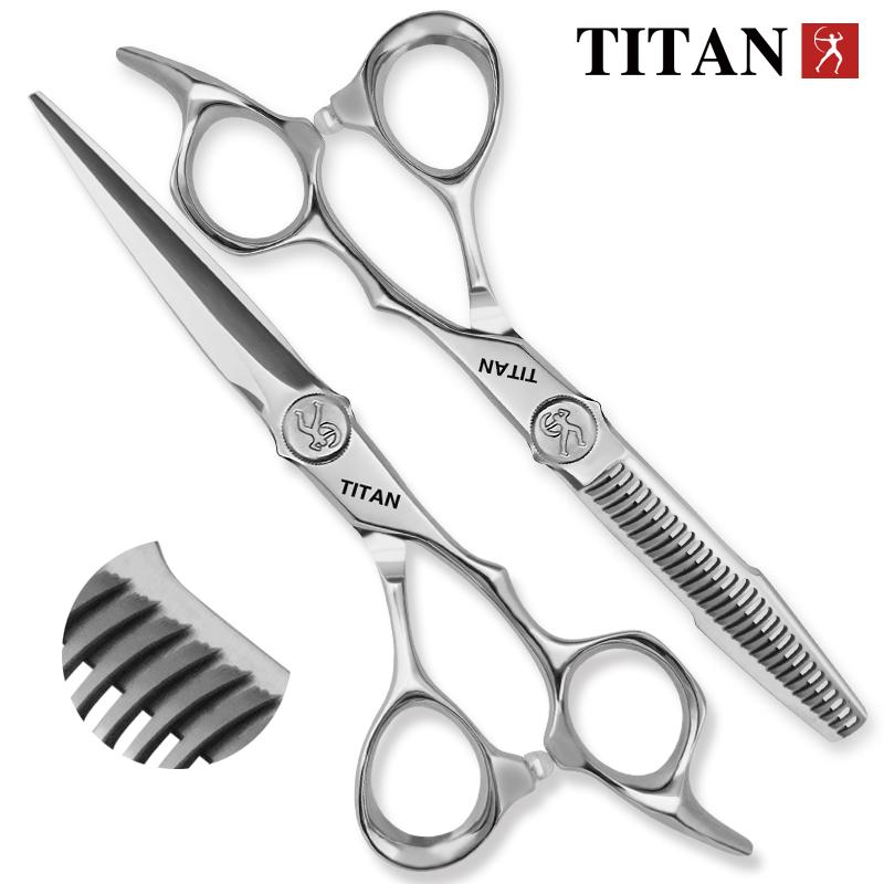 Titan Professional Hairdresser Barber Tools Salon Hair Cutting Thinning Shears Set Of 6.0  Inch Hair Scissors