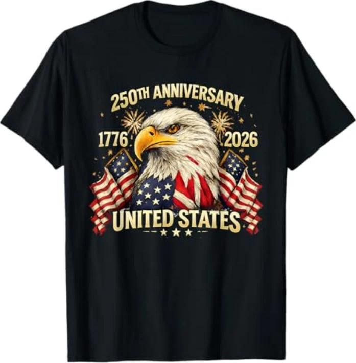 250 Years American Anniversary 17762026 Usa Flag Tshirt S