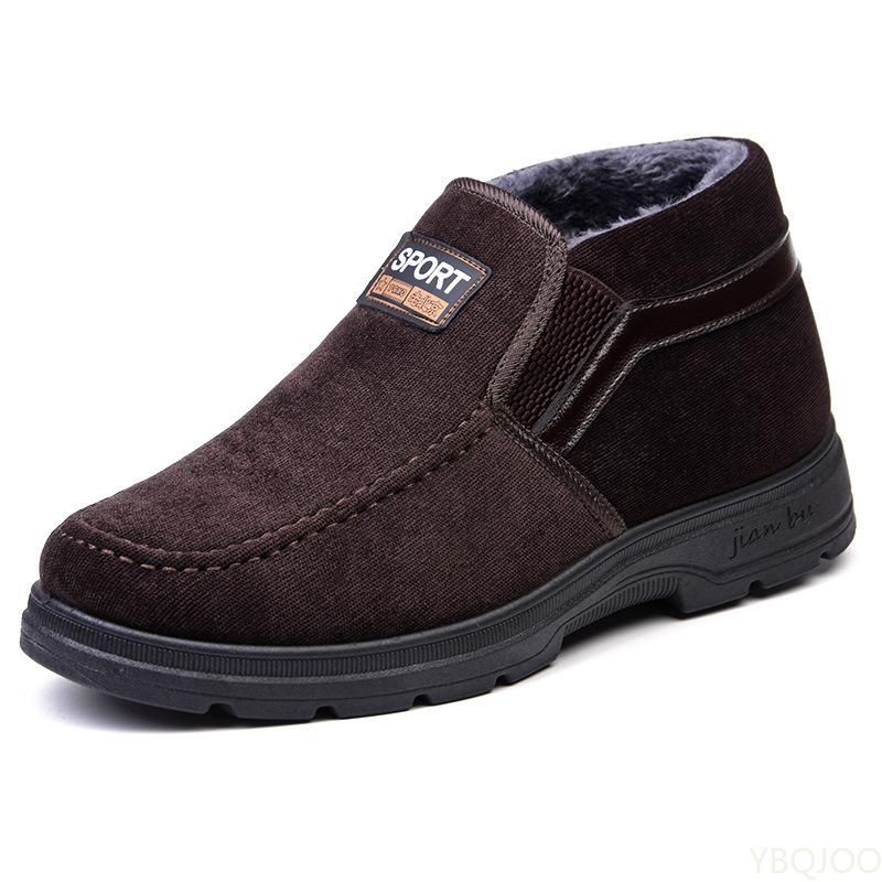 Erkek Bilek Botları Moda Siyah Kısa Botlar Erkekler İçin Sıcak Peluş Ayakkabılar Erkek El Yapımı Yumuşak Spor Ayakkabılar Erkek Açık Hava Yürüyüş Düz Ayakkabılar