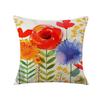 Pillow Linen Printed Pillow Cover Ins Plant Watercolor Printed Pillow Home Decoration Festival Fabric Cushion Bedside Backrest