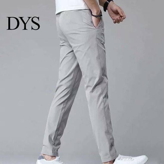 Middle Waist Men Pants Elastic Trendy Polyester Casual Drawstring Trouser for Street Wear Full Length
