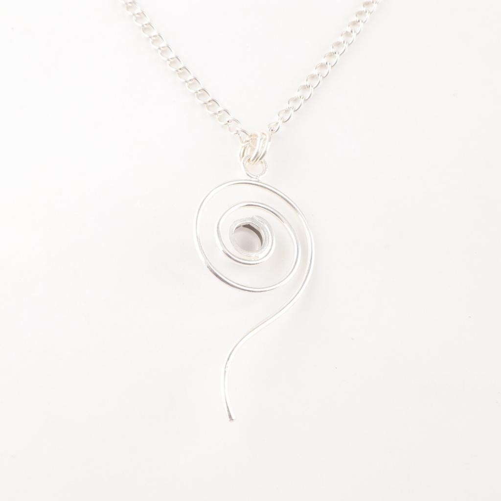 Natural Selenite Gemstone 925 Solid Silver Jewelry Handmade White Stone Pendant PP-42-46