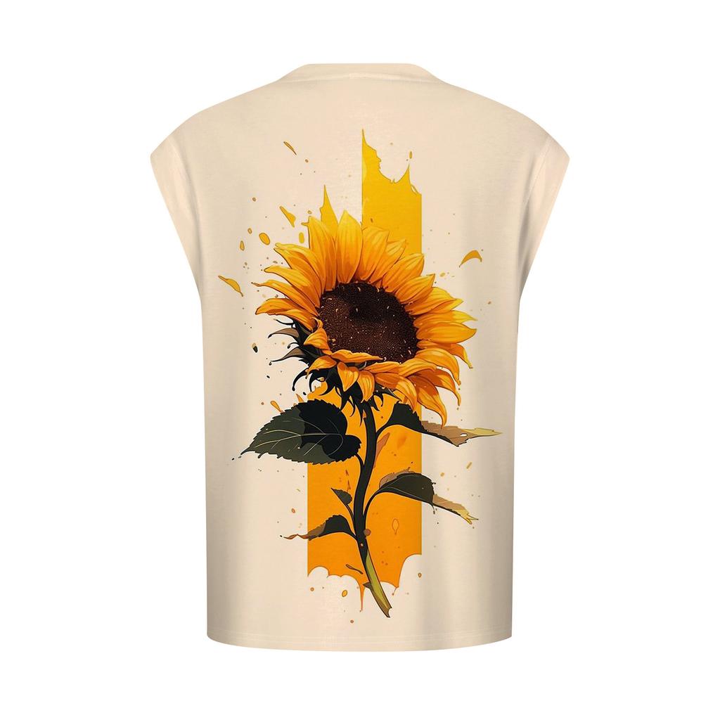 Dame Topp med Korte Ermer Sommer Trykket Tanktopp Basic T-skjorte Casual Løs