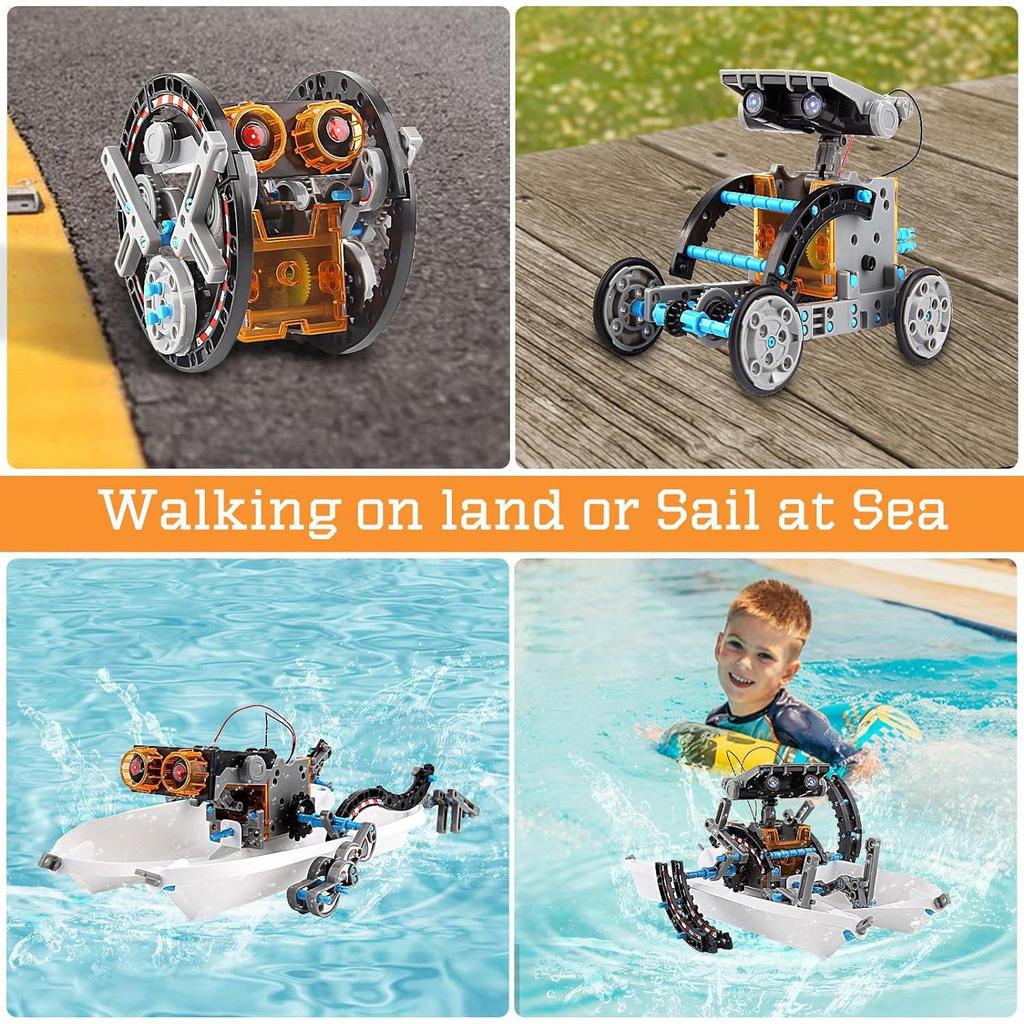 2024 DIY 29-in-1 Solar-Powered Self-Assembling Toy Car & Intelligent Robot Kit