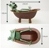 Murataya Sangyo Frog Bathtub Figurine, Approx. 23 x 22 x 15 cm, Green/Brown, 4902