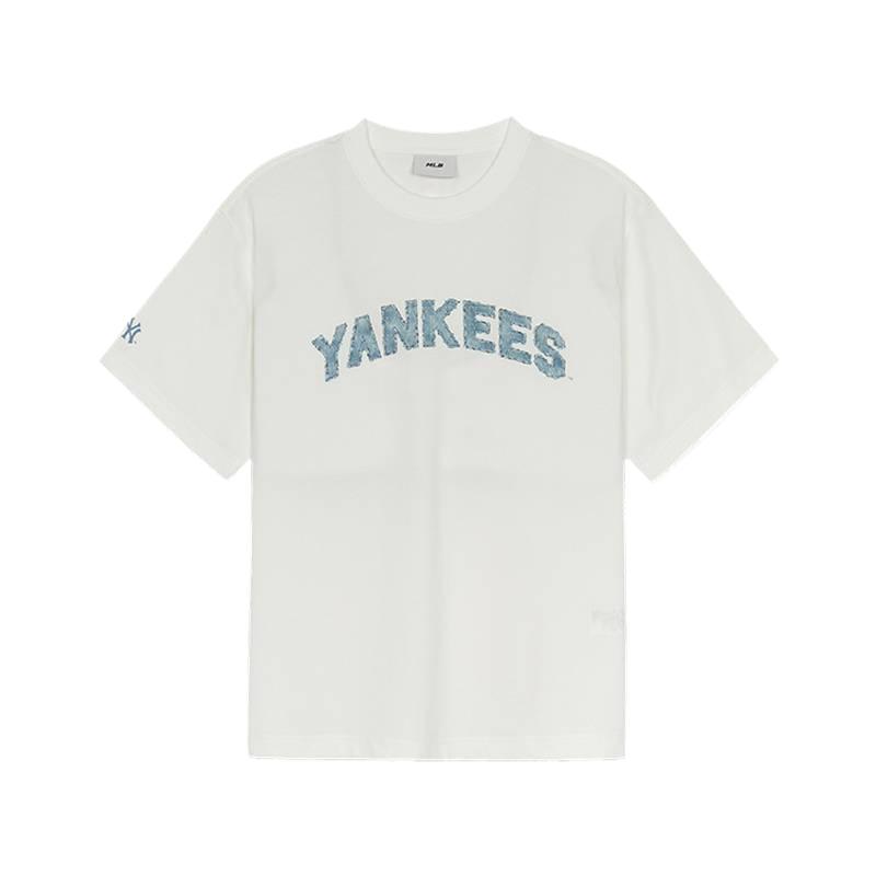 New MLB SS25 T Shirt Unisex New York Yankees Ivory 3ATSM1153-50IVS