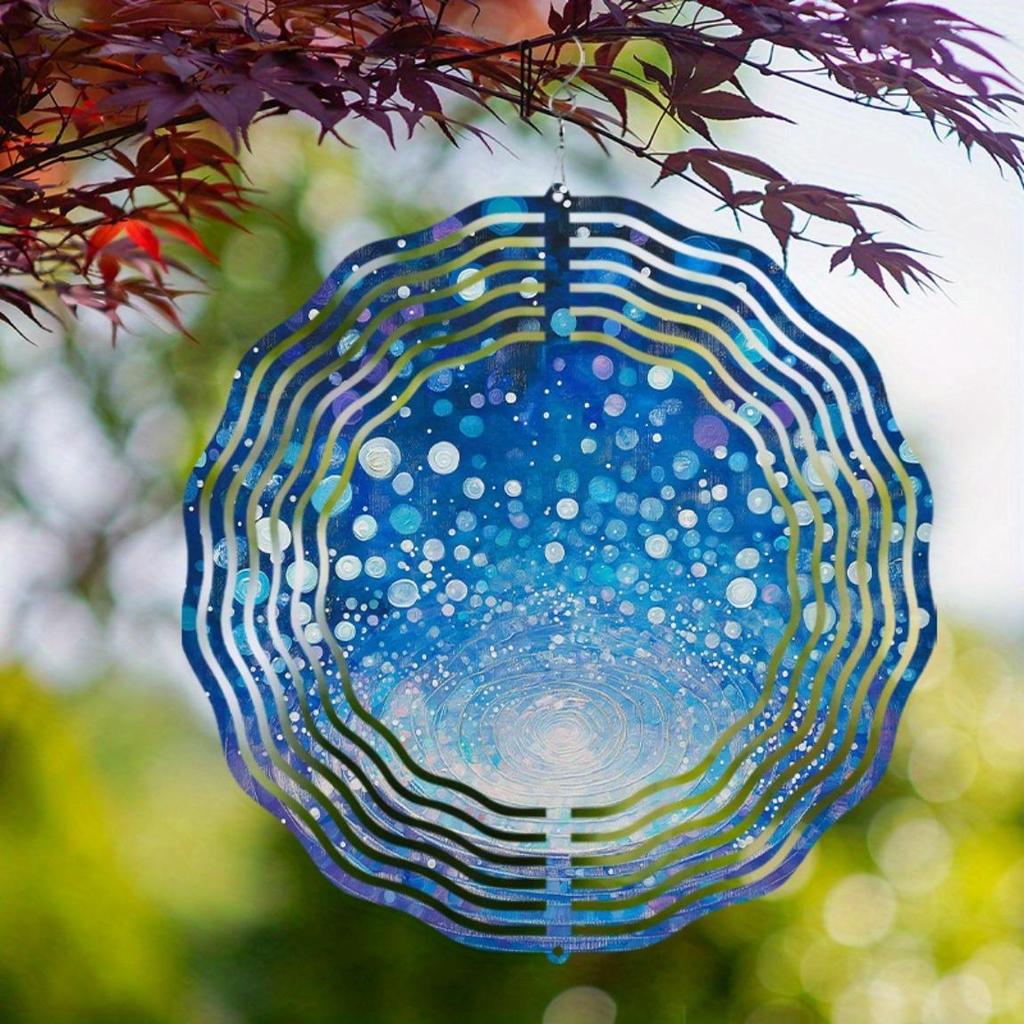 Vibrant 10 Inch Metal Wind Spinner for Garden Patio Balcony Yard Decor 360 Degree Rotating Hooks All Season Outdoor Hanging Art No Battery Needed