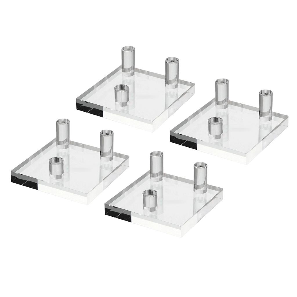 4pcs Transparent Acrylic Easels Stands for Displaying Fossils Coral Agate and Rock Minerals Small Collectibles Holder