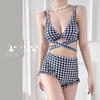Song Zhiya Same Single That Hell Sexy Thousand Bird Grid Swimsuit Hot Spring High Waist Conservative Swimsuit 