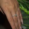 Natural opal ring Opal small Stacking Ring Sterling silver dainty ring for her Minimalist ring Flashy Opal and CZ Ring Bridesmaid Gift