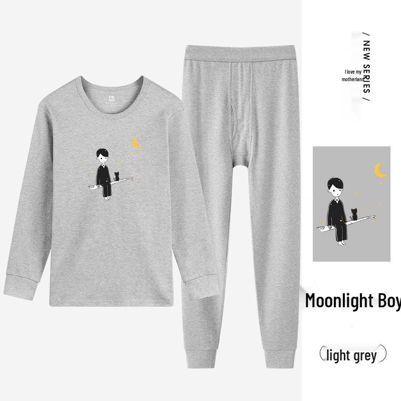 Men's Cotton Thermal Underwear Set for Autumn & Winter – Youth Round Neck Antibacterial