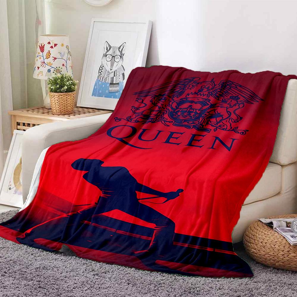1pc Queen Band Logo Blanket Lightweight Flannel Blanket Throw Blanket For Sofa, Bed, Travel, Camping, Livingroom, Office, Couch