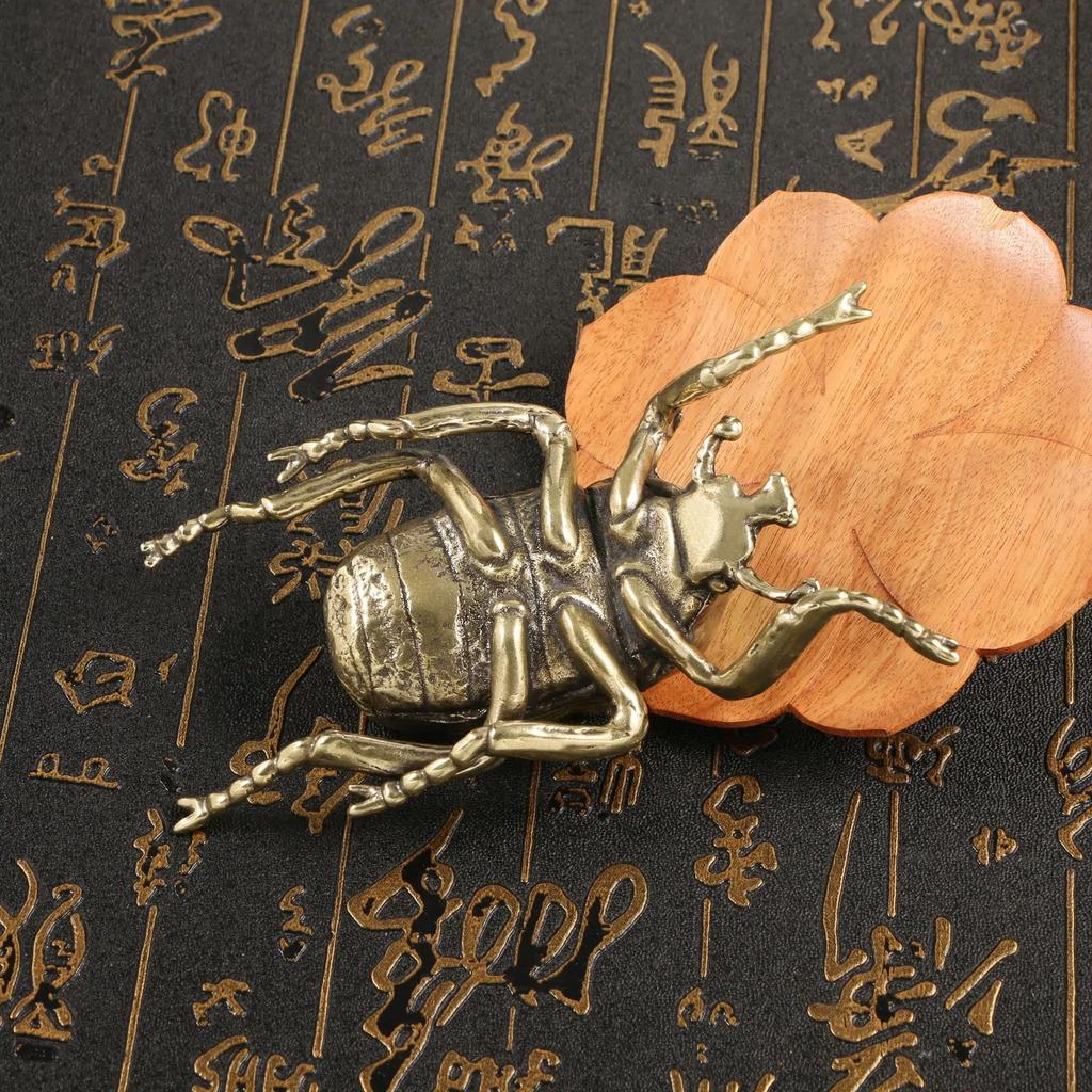 Store gjødselbille Metallfigurer Insekt Skrivebordsdekorasjon Vintage Hjemmedekor Studier Skrivebord Messingpynt Solid Ren Kobber Gave